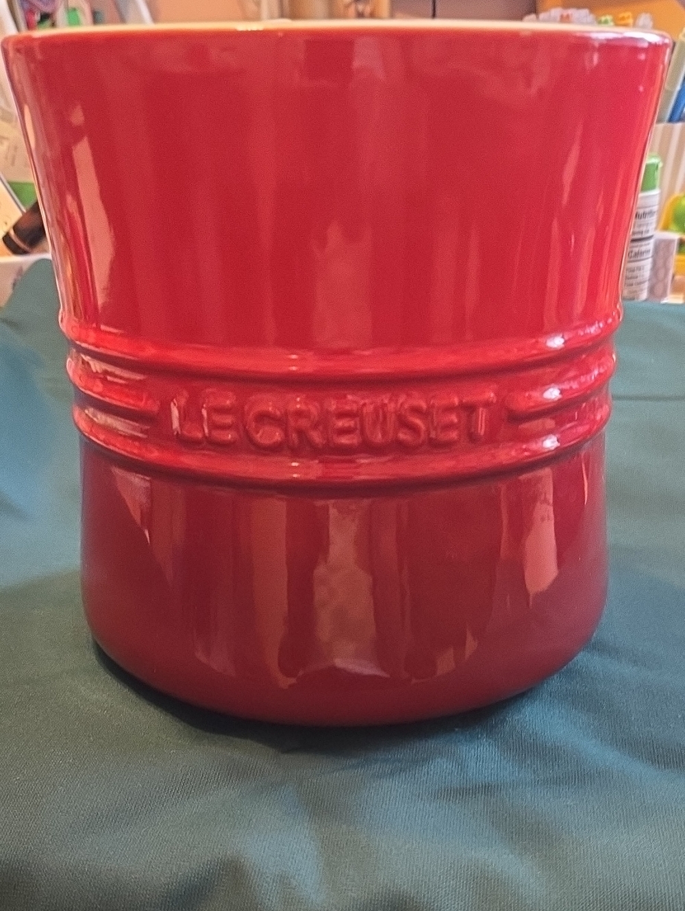 Le Creuset Cerise "Red" Ceramic Utensil Crock - Large 2.4L